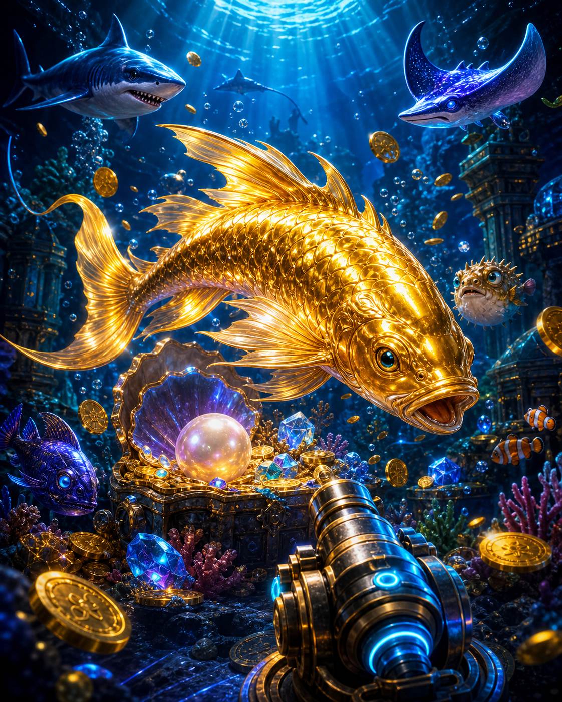 Golden fishing arcade game cover